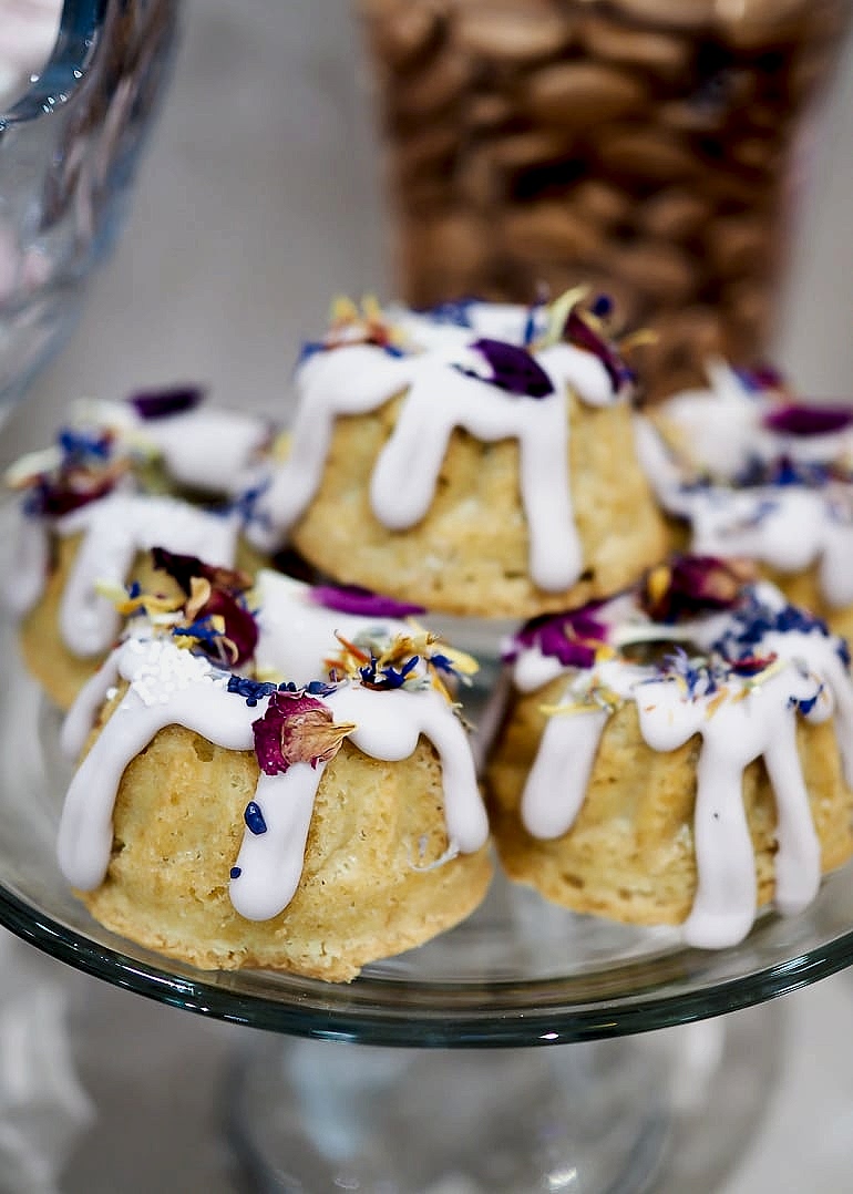 mini lavender bundt cakes