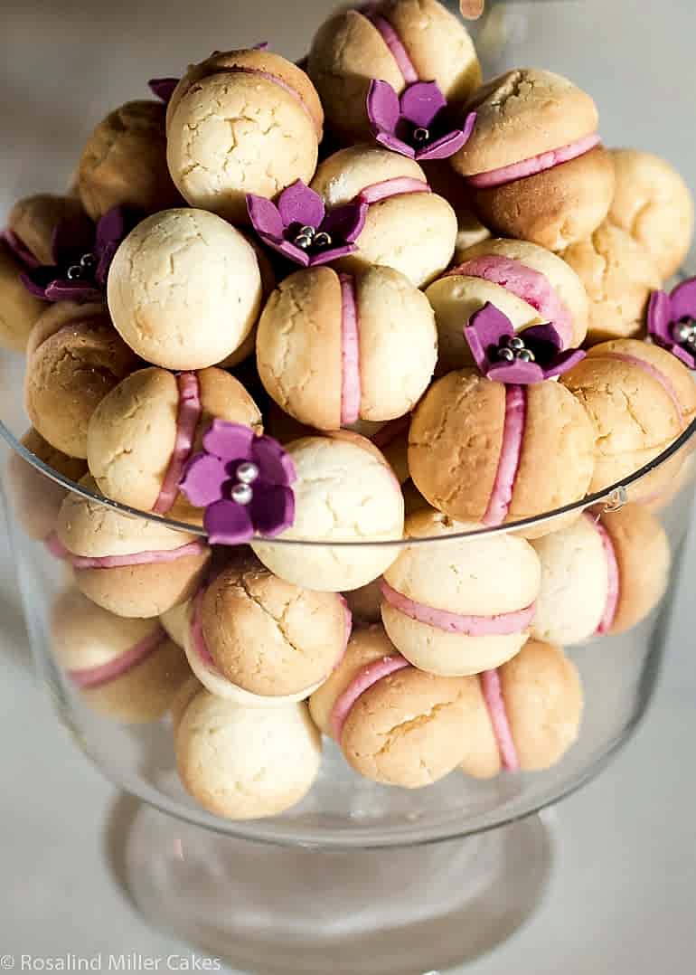 Pink Sandwich Cookies with Raspberry Buttercream