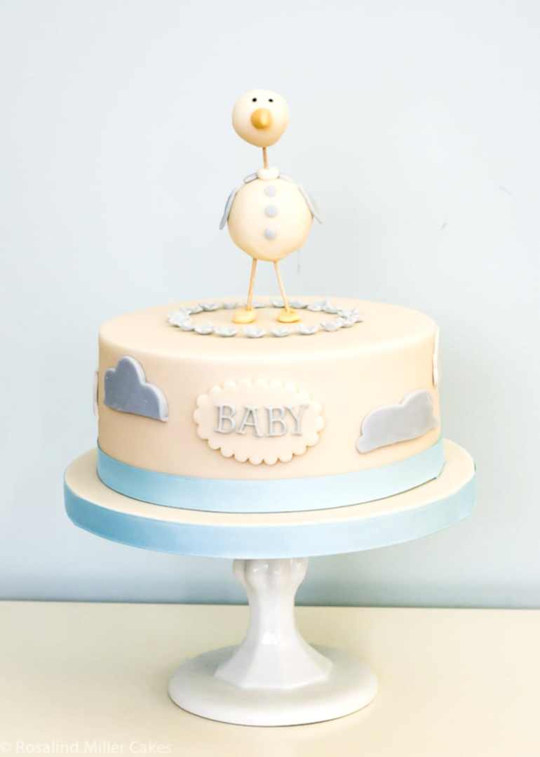 Baby Stork Christening Cake