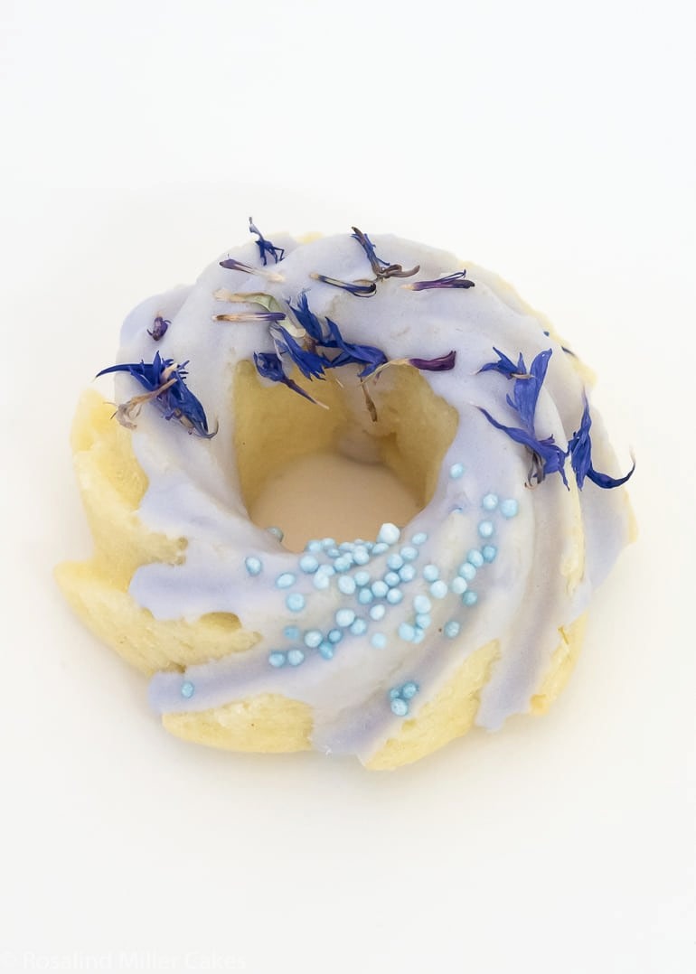 mini lavender swirl bundt cakes