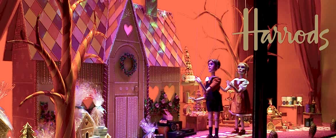 Harrods Christmas Window Giant Gingerbread House