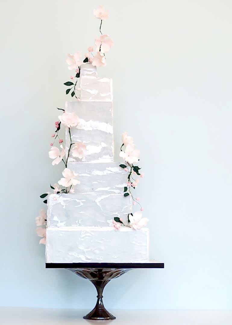 Blenheim Wedding Cake With Textured Surface by Rosalind Miller Cake
