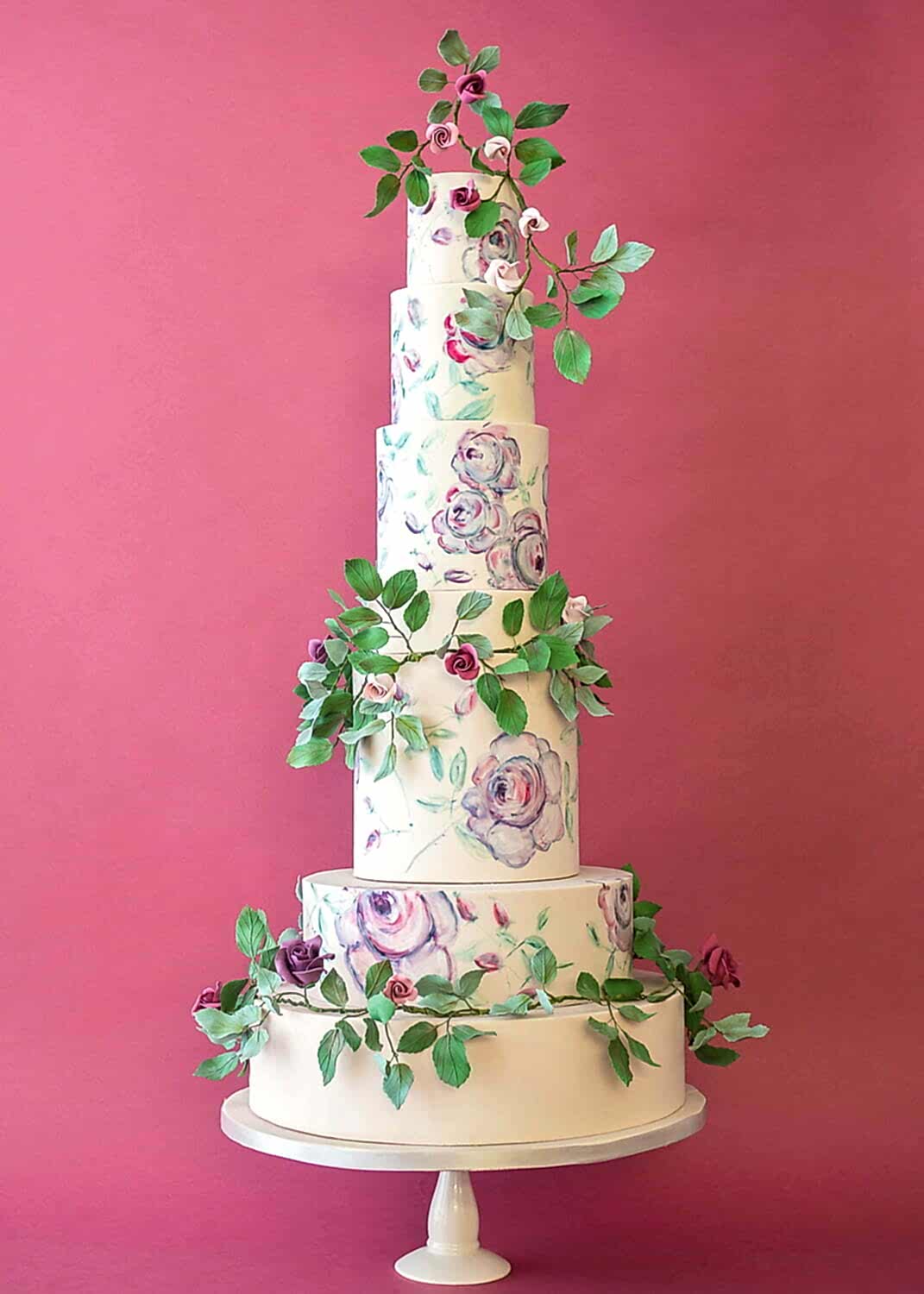 Wild Rose Garden Wedding Cake