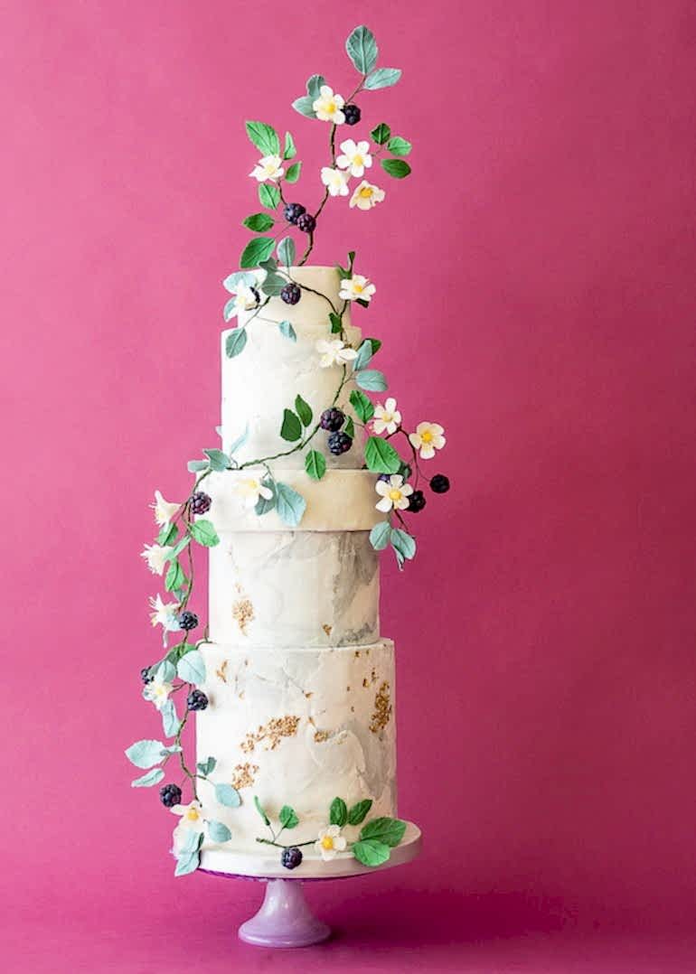 Rambling Berries Wedding Cake