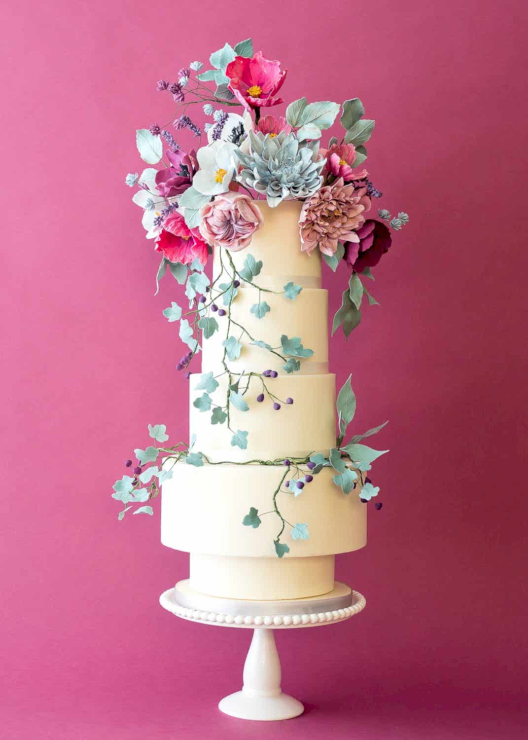 Wild Ivy Summer Garden Wedding Cake