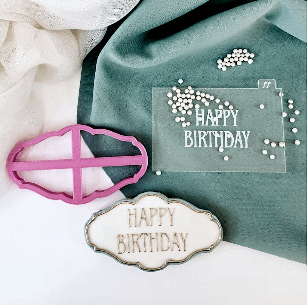 HAPPY BIRTHDAY COOKIE CUTTER AND EMBOSSER HAPPY BIRTHDAY COOKIE CUTTER AND EMBOSSER